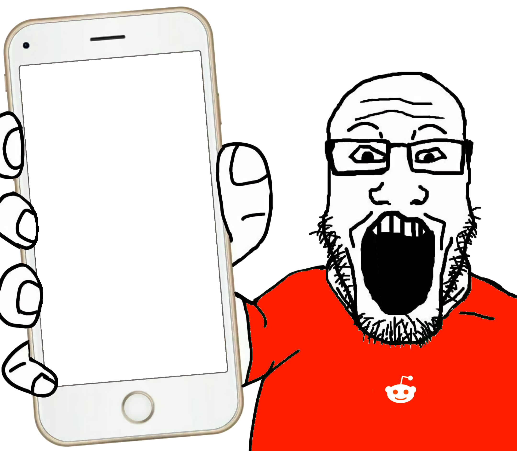 Soyjak Showing Phone